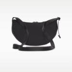 Nike AURA practical crescent-shaped crossbody bag for summer storage with zippered pockets and adjustable shoulder strap-Black/Black/Gunmetal