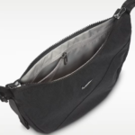 Nike AURA practical crescent-shaped crossbody bag for summer storage with zippered pockets and adjustable shoulder strap-Black/Black/Gunmetal