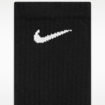 Nike Everyday Cushioned Training Crew Socks 6 Pairs, Unisex Sports Socks with Soft Comfort Fit, Breathable Gym & Everyday Essentials, UK TikTok Viral Activewear Style,Black 6Pairs