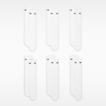 Nike Everyday Cushioned Training Crew Socks 6 Pairs, Unisex Sports Socks with Soft Comfort Fit, Breathable Gym & Everyday Essentials, UK TikTok Viral Activewear Style,WHite 6Pairs