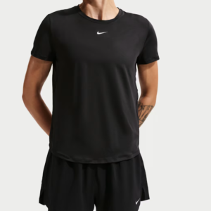 Nike Women's Dri-FIT Quick Dry Short Sleeve Running Top Breathable Sports T-Shirt for Gym Training & Fitness Black