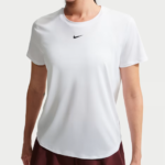 Nike Women's Dri-FIT Quick Dry Short Sleeve Running Top Breathable Sports T-Shirt for Gym Training & Fitness Black