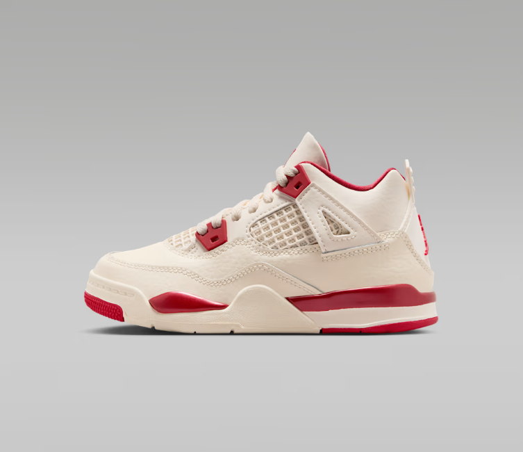 Jordan 4 Retro Pale Ivory and Tough Red
