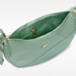 Nike AURA practical crescent-shaped crossbody bag for summer storage with zippered pockets and adjustable shoulder strap-Steam/Steam/Light Transparent Gold